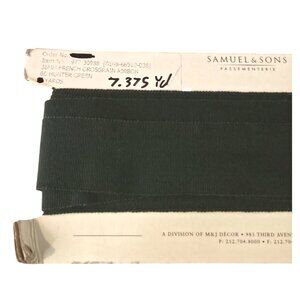 Samuel & Sons 7.375 Yds 1.5" French Grosgrain Ribbon Hunter Green Border Trim